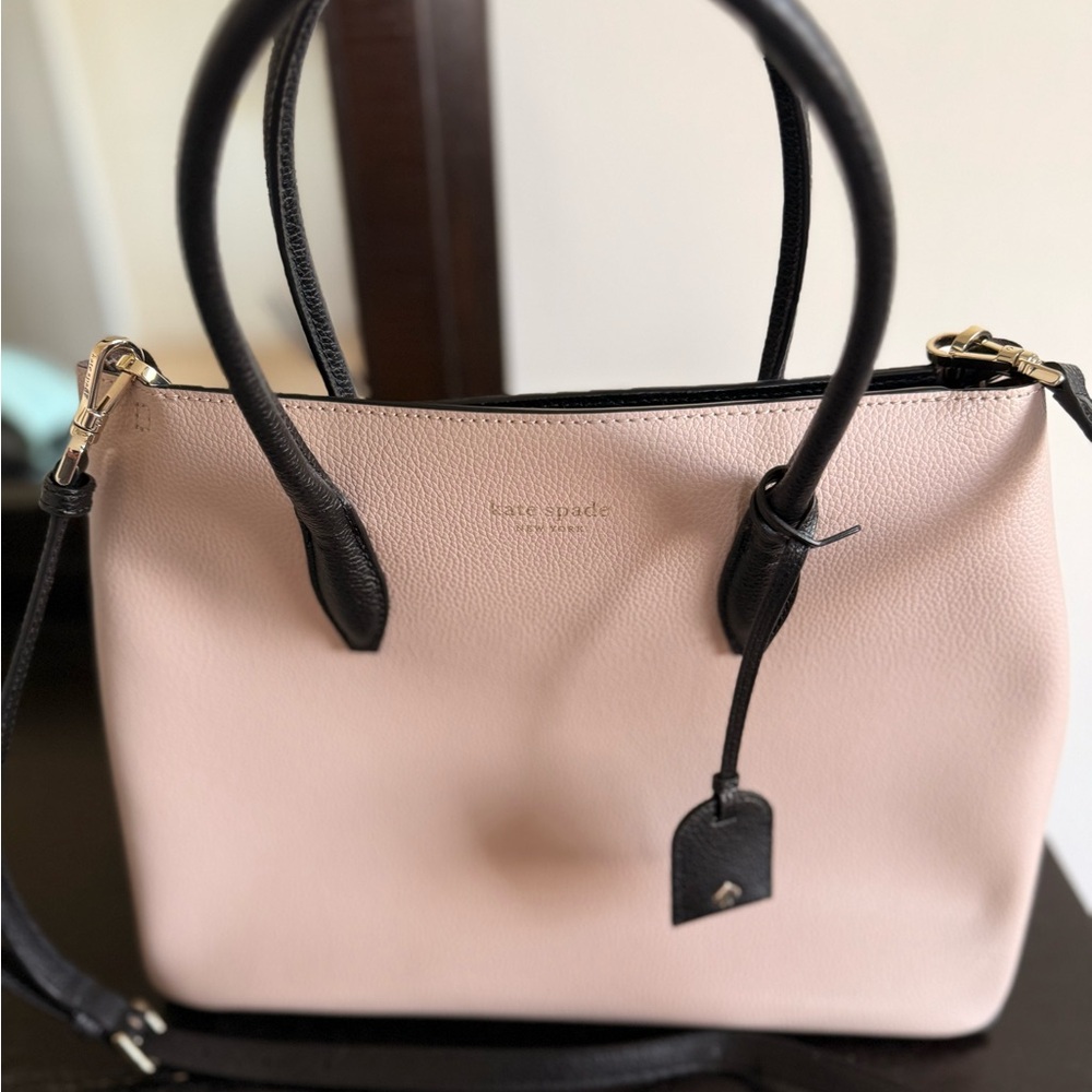 Kate Spade Pink and Black Leather Tote Bag